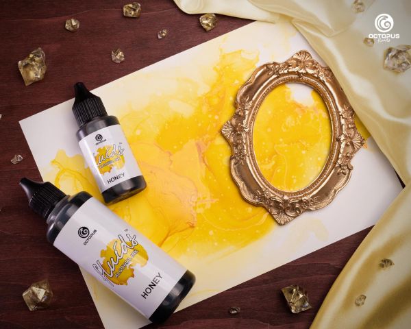 Octopus Fluids Alcohol Ink HONEY, Alkoholtinte für Fluid Art und Resin, braun