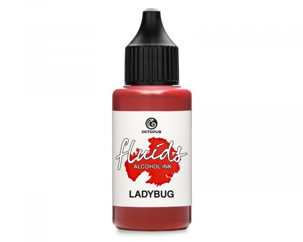 Octopus Fluids Alcohol Ink Ladybug, Inchiostro ad alcohol per Fluid Art, argilla polimerica e Resin Art, rosso