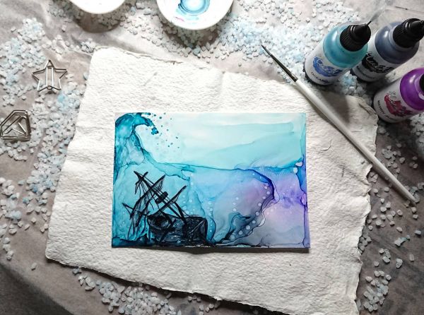 Octopus Fluids Alcohol Ink BLUE OCEAN, Alkoholtinte für Fluid Art und Resin, blau