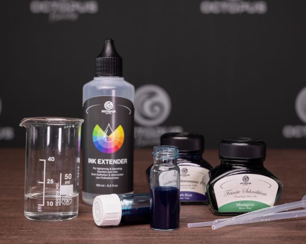 Ink sample jar, clear glass 59x21 mm, 10 ml with screw cap, 10 pieces