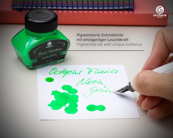 Highlighter ink for fountain pens, fluorescent neon green, 30 ml
