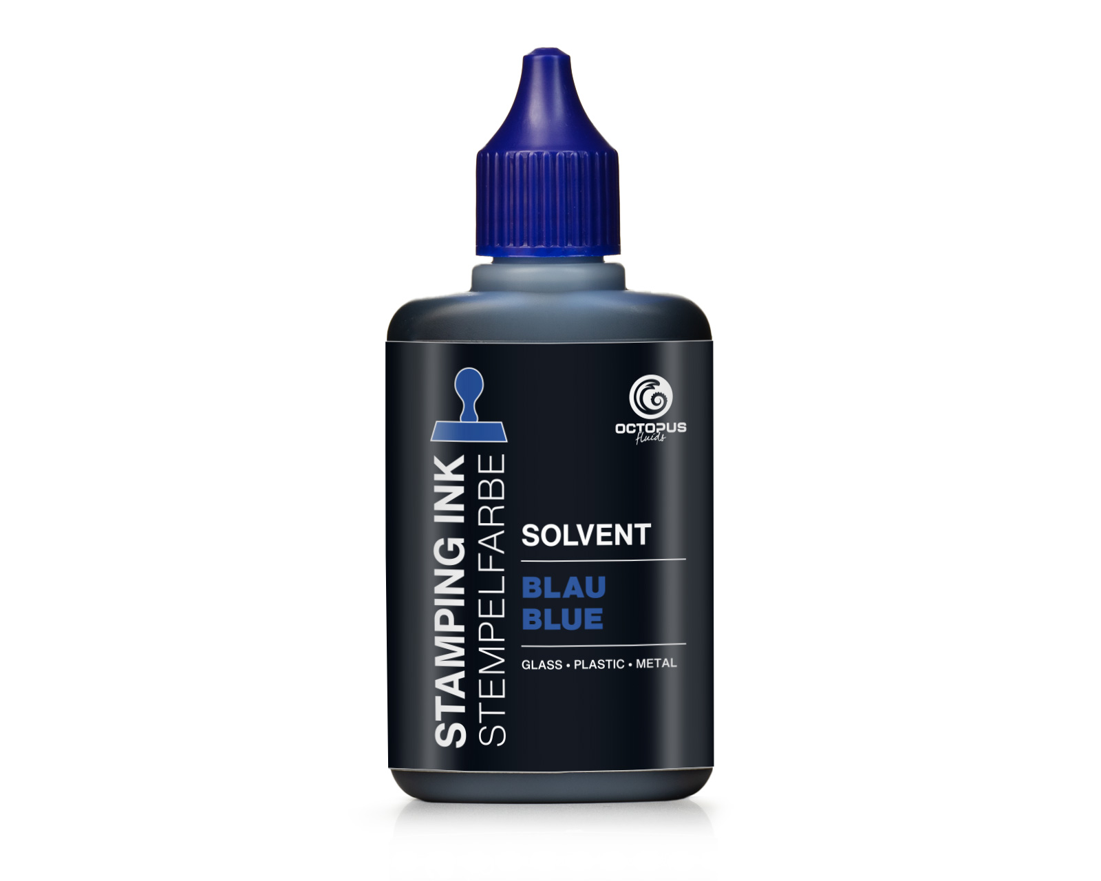 Lenizett Solvent Stempelfarbe für glatte Untergründe, blau