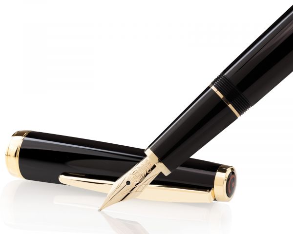 Cleo Skribent Classic Oro Penna stilografica a cartuccia, nero, pennino M