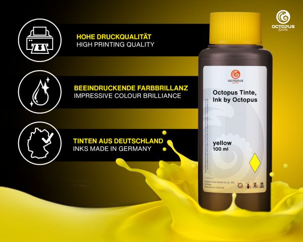 Refill ink compatible for HP 912 yellow pigmented