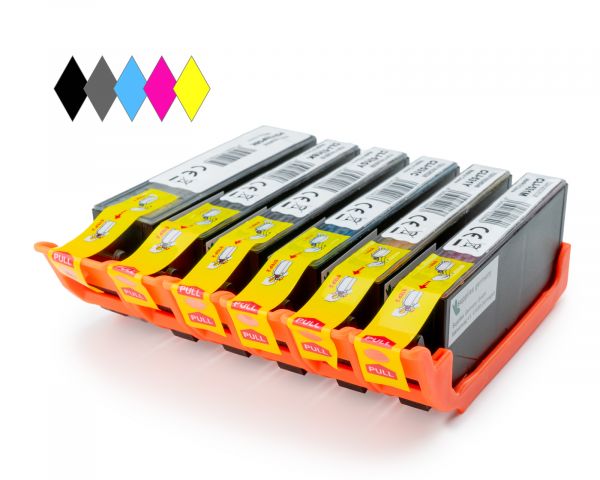 Patronen Set komp. mit Canon PGI-530 PGBK und CLI-531 BK, C, M, Y, GY (non OEM)