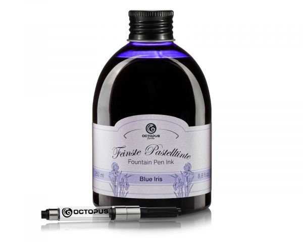 Fountain pen ink pastel "Blue Iris" including converter, Writing ink for fountain pen, 250ml