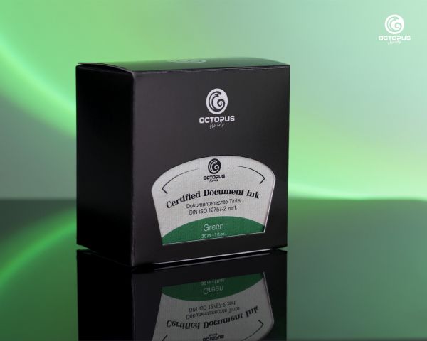 Document-proof Ink Green, with converter, DIN ISO 12757-2 certified, 30ml