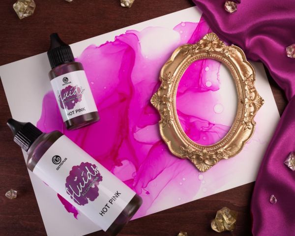 100 ml Octopus Fluids Alcohol Ink HOT PINK, Alkoholtinte für Fluid Art und Resin, pink