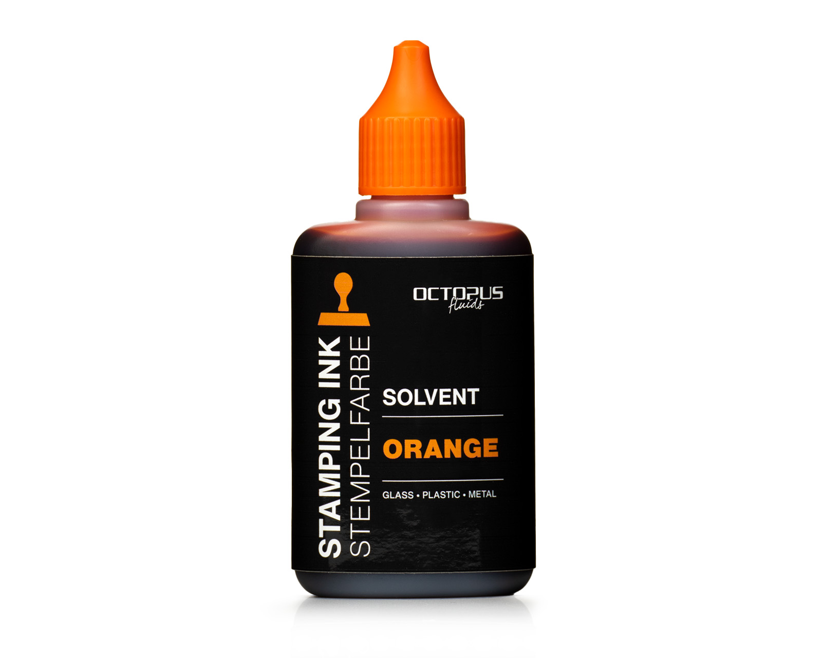 Lenizett Solvent stamping ink for smooth surfaces, orange