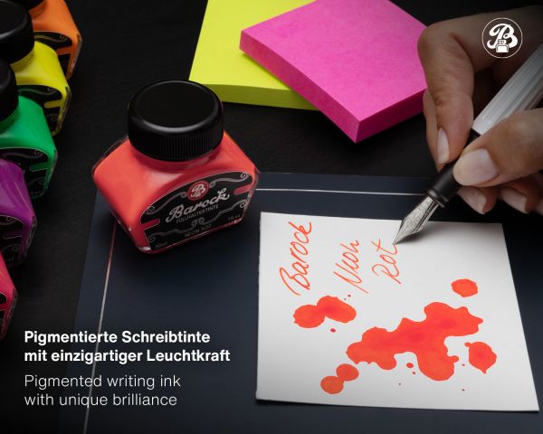 Barock Neon Füllhaltertinte zum Schreiben, Markieren und Zeichnen, 30 ml