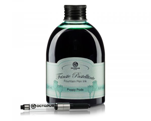 Fountain pen ink pastel "Poppy Pods" including converter, Writing ink for fountain pen, 250 ml