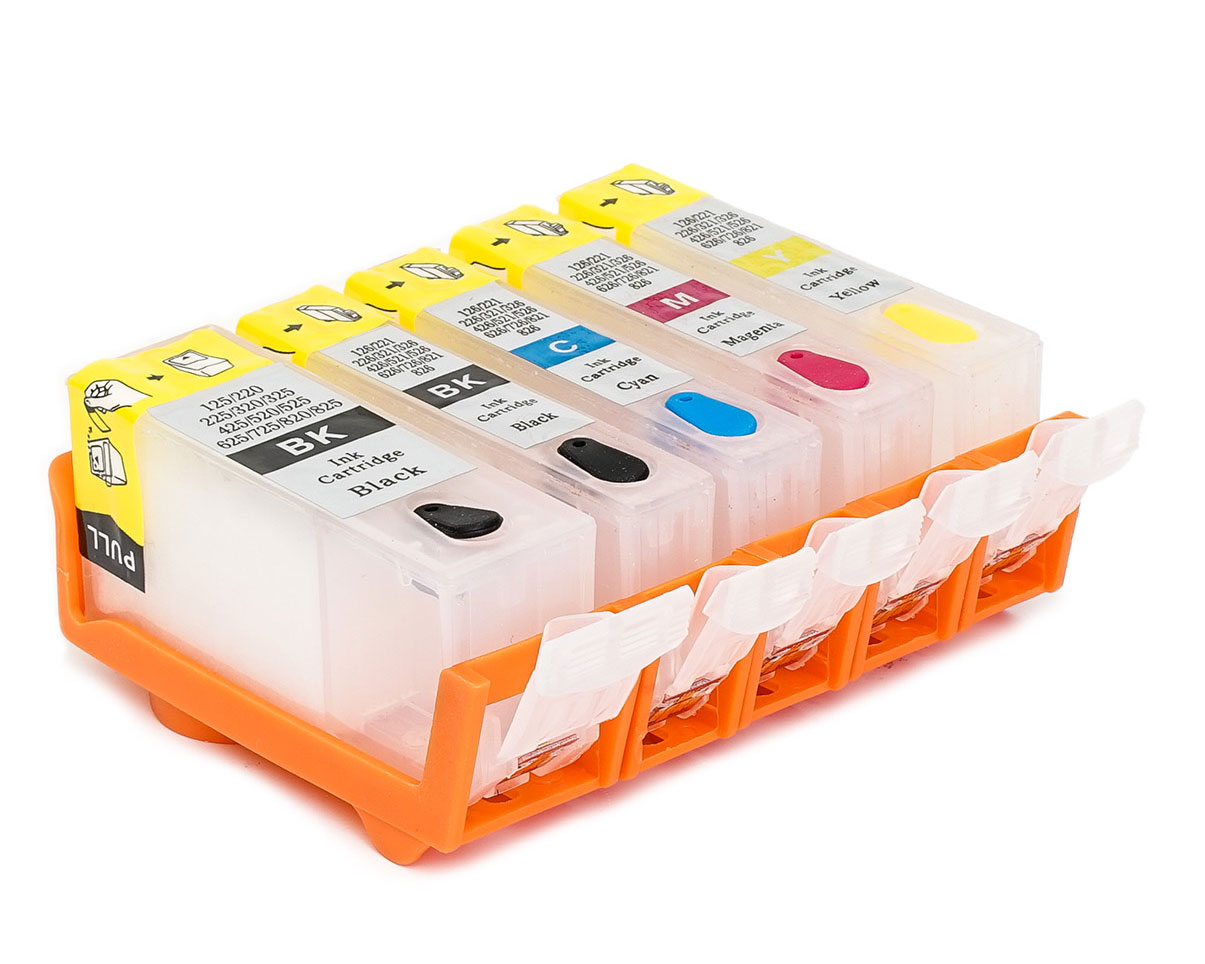 Refillable Ink Cartridges for Canon PGI-525, CLI-526 without Reset Chip