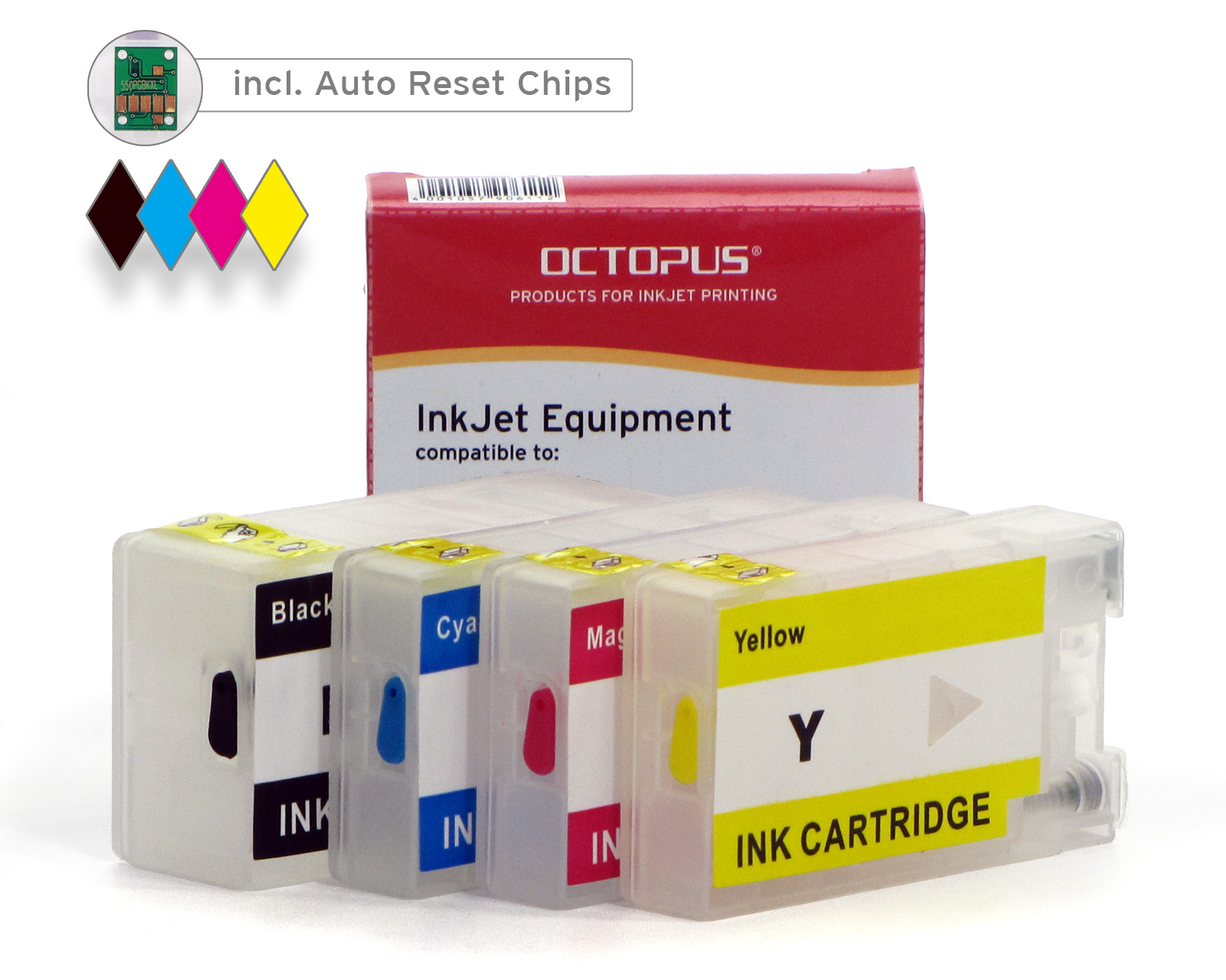 Cartucce ricaricabili Fill In per Canon PGI-1500, con chip Cartucce ricaricabili Fill In per Canon PGI-1500, con chip