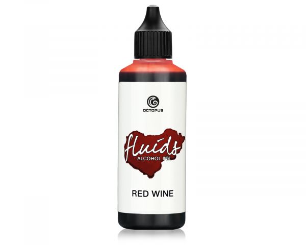 100 ml Octopus Fluids Alcohol ink RED WINE for fluid art and resin, red