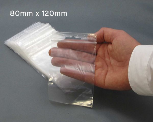 100 Stk. Druckverschlussbeutel 80x120mm