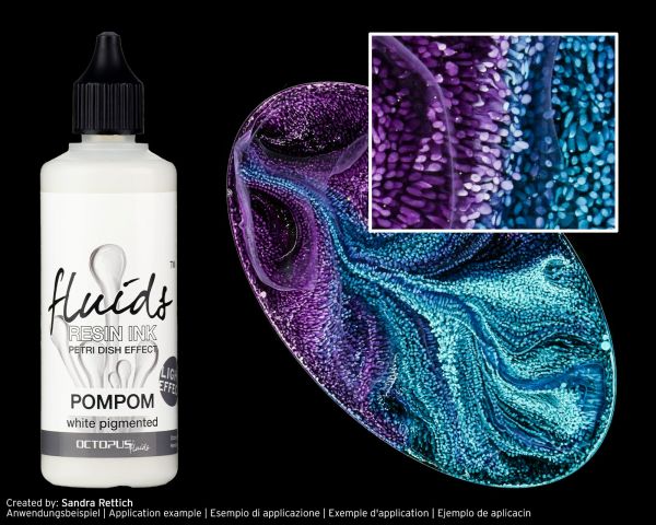3 x 100 ml Octopus Fluids Resin Ink Set Weiß, Alcohol Ink für Resin Art