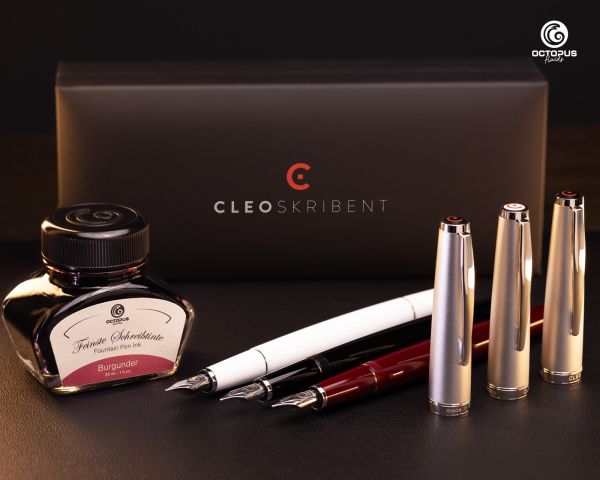 Cleo Skribent Classic Metallo Penna stilografica a cartuccia, nero, pennino M